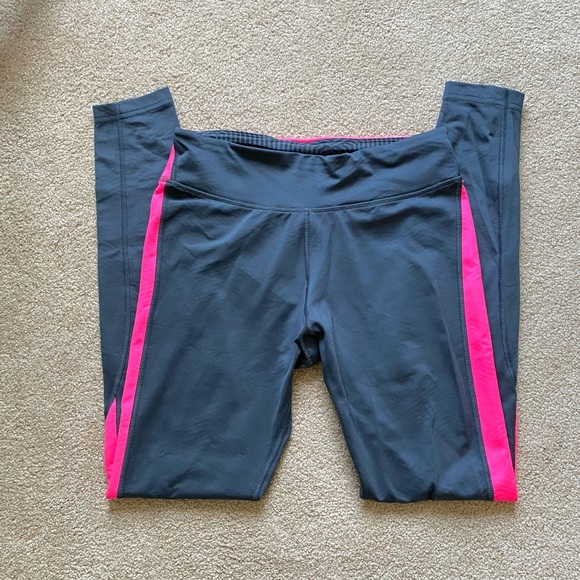 Under Armour UA Gray and Pink Full Length Leggings - Picture 1 of 4